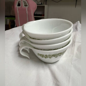 Corelle Crazy Daisy Hook Handled Coffee Cups Set of 4